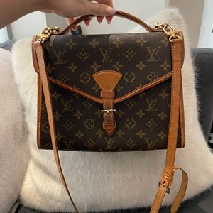 Louis Vuitton Brown and Tan Crossbody Bag with Buckle